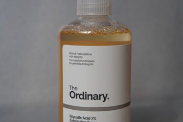 A detailed photo of The Ordinary's Glycolic Acid 7% Exfoliating Toner bottle.