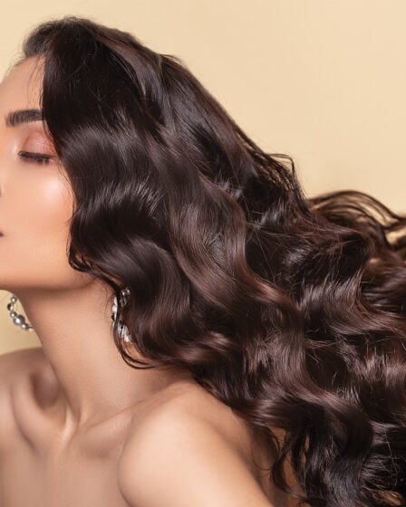 topless woman with eyes closed